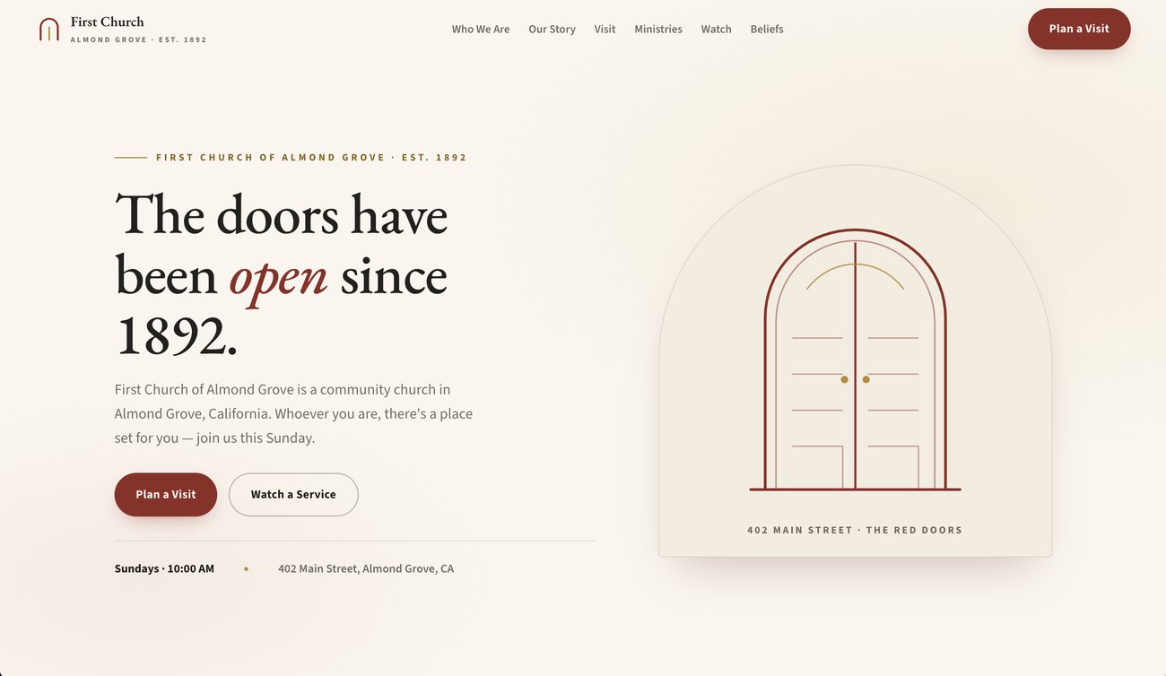 A beautiful, custom church website